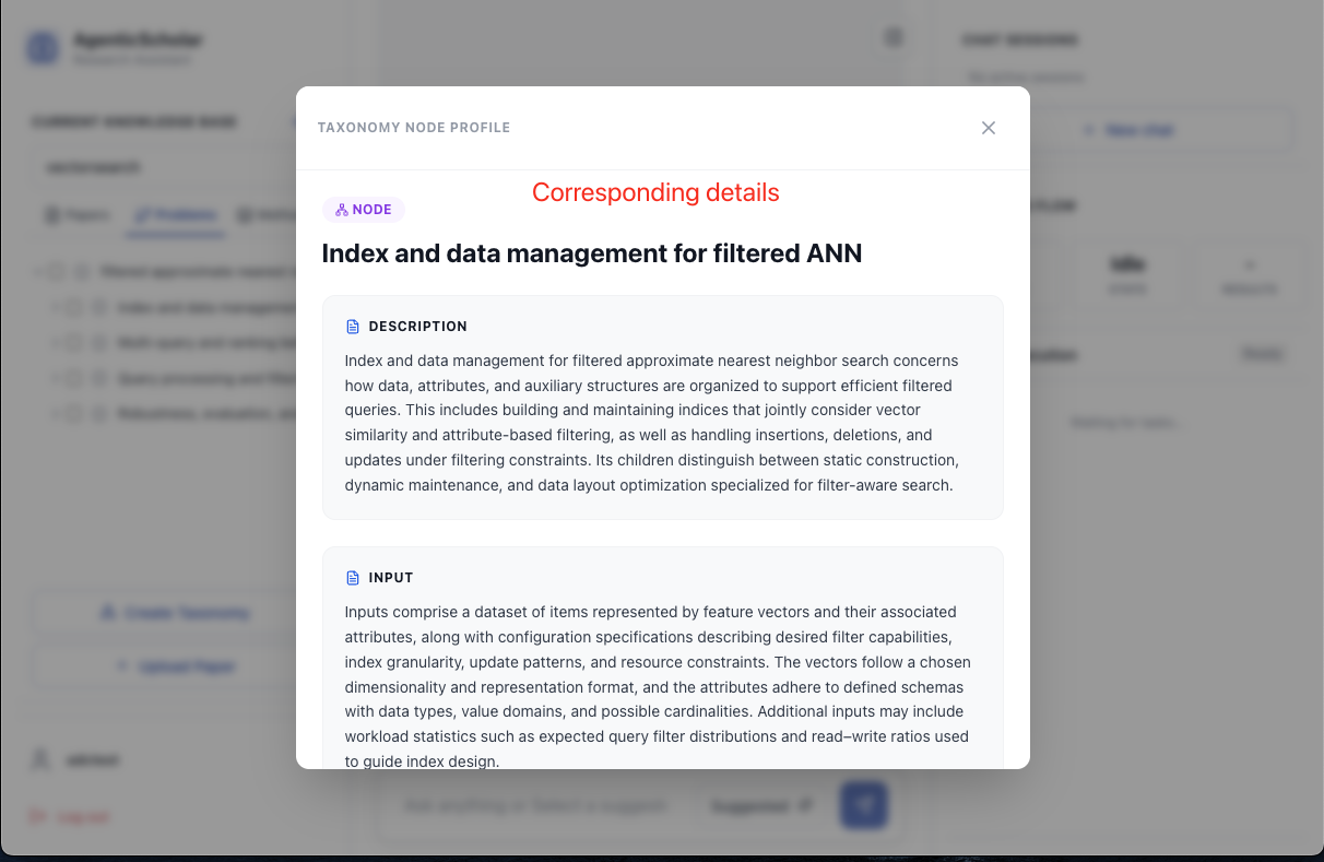 Topic detail pane showing node description